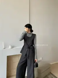 【钰姐精选】二分8685-法式休闲轻熟风气质时尚套装显瘦百搭设计师
