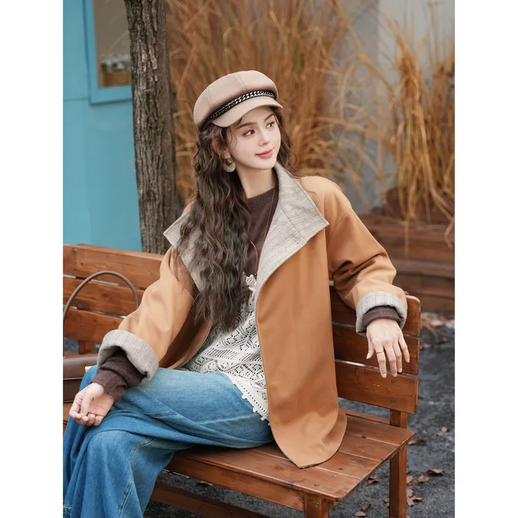 陈大器【夕阳城堡】港风复古春秋外套女休闲百搭上衣JK0725059
