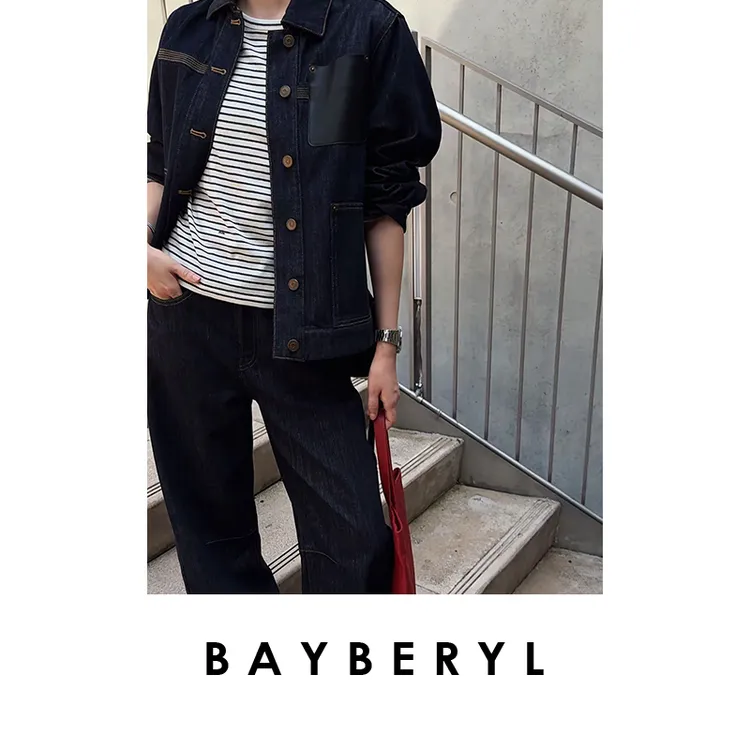 BAYBERYL老贝手账T*棉籽条纹舒弹圆领百搭短袖T恤NT5E0710