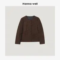 妞姐自制“伯爵茶”高阶重磅 正肩显瘦无压反绒羊皮皮衣PY5C8400.