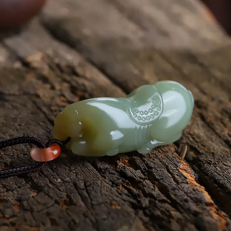 【孤品收藏】天然和田玉且末糖生肖唐马编绳挂件项链本命年礼物男女