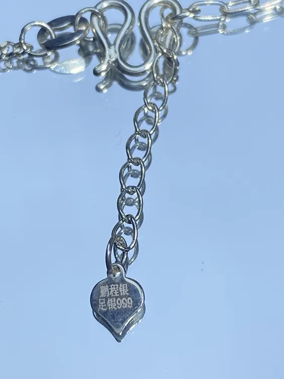 坠链均足银 三号链接通体足银999套链百搭轻奢气质精致时尚吊坠