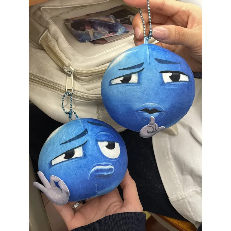 【00和猫】小蓝豆表情包机芯创意挂件书包挂件趣味钥匙扣