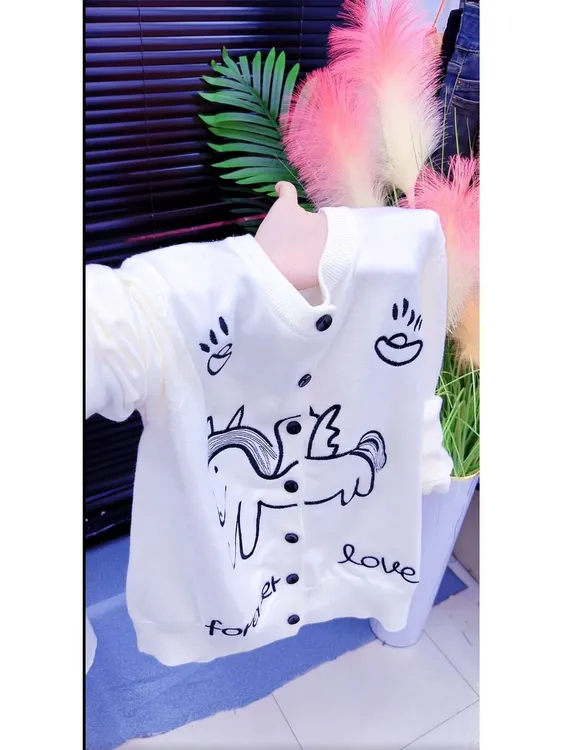 2026春季新款韩系刺绣小马设计款圆领软糯针织长袖毛衣上衣女