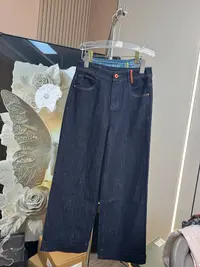 32175#四面弹微弹阔腿牛仔裤 