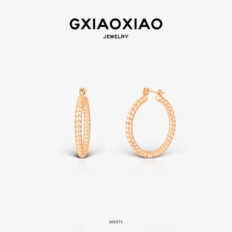 G XIAOXIAO 法式时尚气质高级素款圈圈新年礼物耳环 NH371 NH372