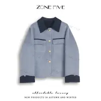 【zonefive】一衣两穿2025翻领小香风韩版外套2528