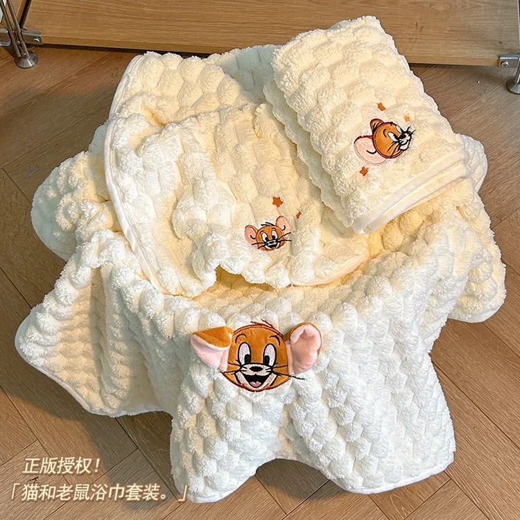 卡通猫和老鼠大人浴巾女2025新款吸水速干毛巾家用洗澡裹巾不掉毛