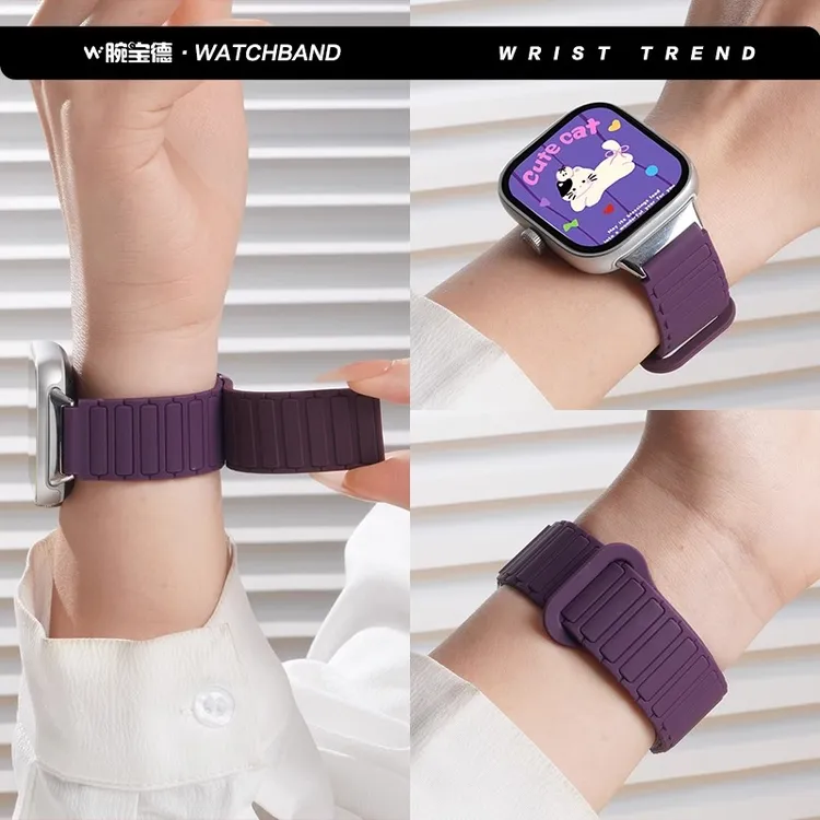 适用华为fit4表带女款fit3手表工字回环硅胶磁吸fit4pro腕带夏