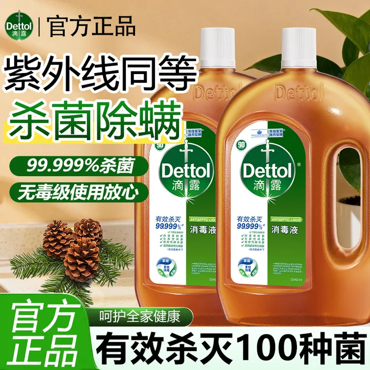 Dettol/滴露消毒液家用衣物混洗除菌除螨松木香无毒消毒水大容量