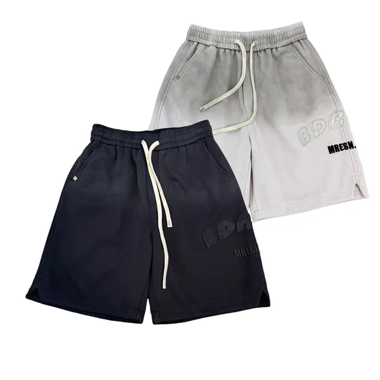 2025新款男士夏季棉休闲短裤时尚扎染工艺宽松直筒五分裤男潮