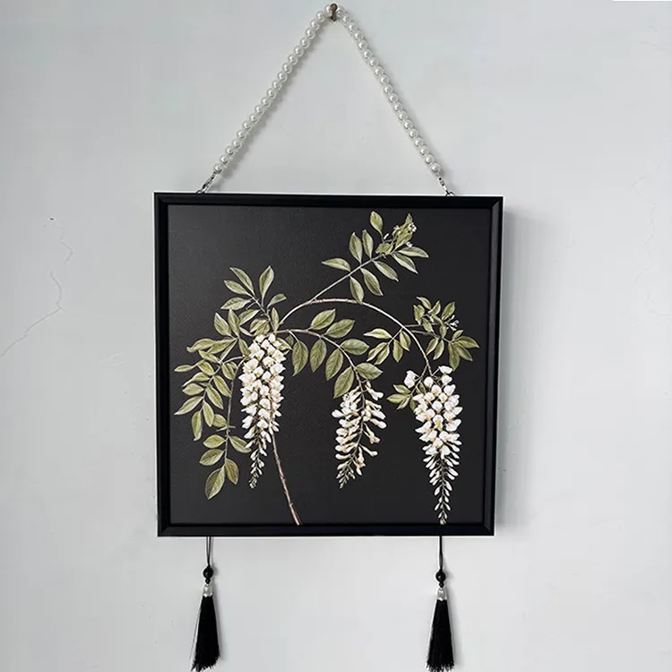 中古风玄关装饰画法式复古花卉客厅卧室床头挂画入户正对门壁画