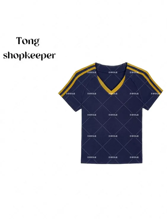 QJ/彤掌柜1682266 新款2025定制条纹天丝羊毛新款拼色领显瘦上衣