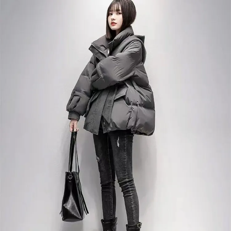 新百伦【奥莱撤柜】羽绒棉服女2025冬季新款连帽棉袄韩版大码宽松