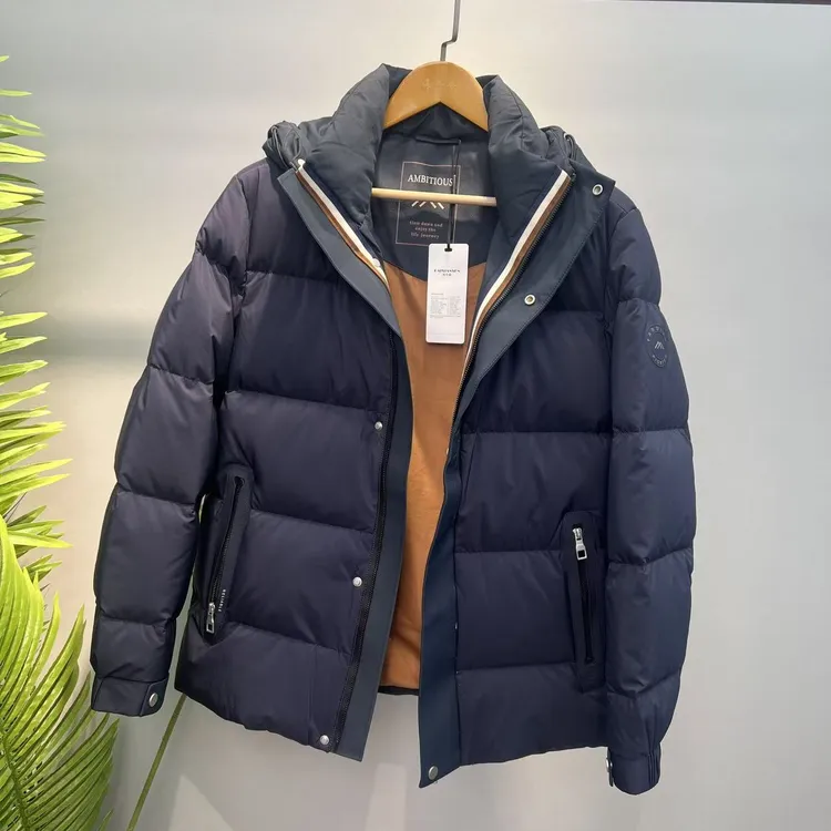 休闲蓬松保暖高克重90绒男士连帽羽绒服冬防风鸭绒服男 Y5T2477