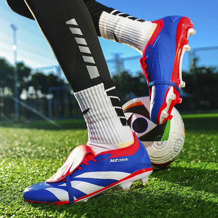 官方正品跨境新款足球鞋碎钉男女学生青少年长钉草地缓震专业训练