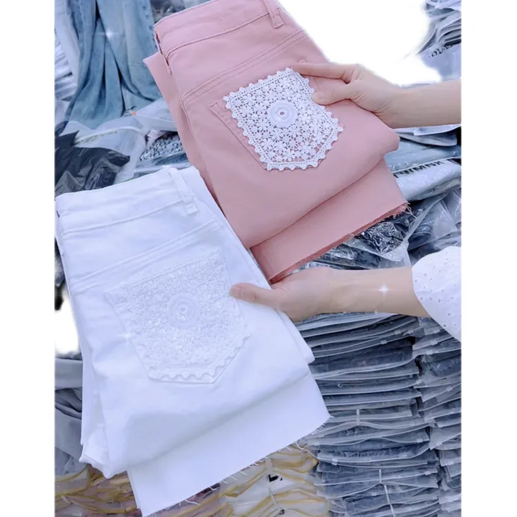 1055新款修身显瘦弹力牛仔微喇裤