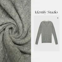 IDENTIFY冬季气质蕾丝领拼接经典条纹麻花针织毛衣25AWG121134