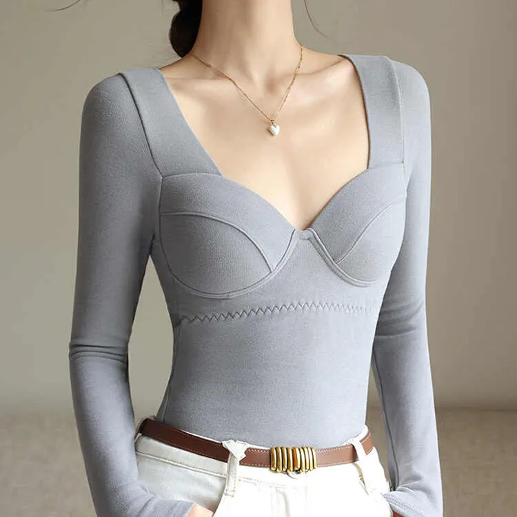 德绒保暖内衣女士秋冬季带胸垫内搭新款吊带加绒发热黑色打底上衣