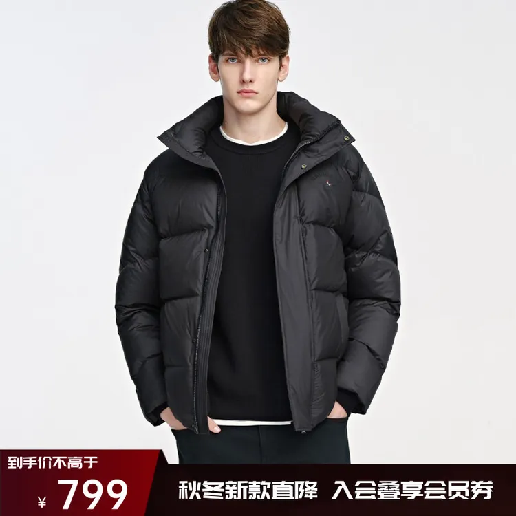 [三防拒水防潮]navigare意大利小帆船90绒立领羽绒服男厚外套