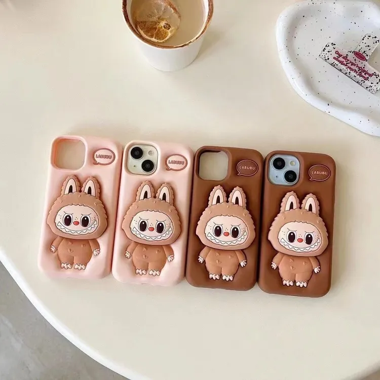 可爱卡通立体labu手机壳适用iPhone16promax软硅胶壳苹果15防摔
