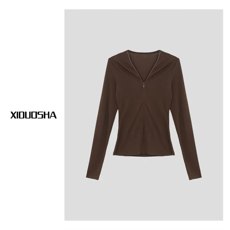 XIDUOSHA/喜朵莎设计款简约大气莱赛尔V领T恤 XDS1636