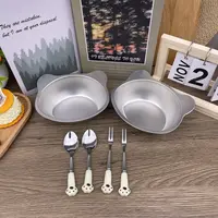 加厚防烫品牌小熊饭碗2个配2勺2叉家用厨房必备轻奢【汤家限定】