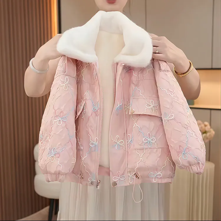 女童加绒外套秋冬款2025新款洋气儿童时髦上衣冬季加厚派克服童装