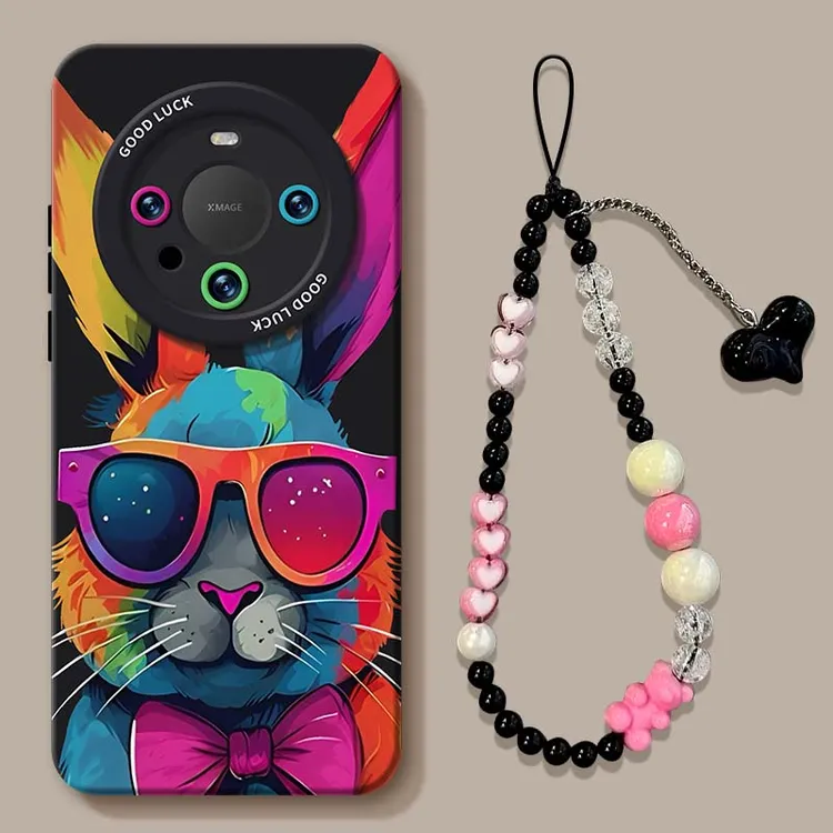 眼镜兔子适用华为mate60pro手机壳mate70卡通70pro创意40/30个性