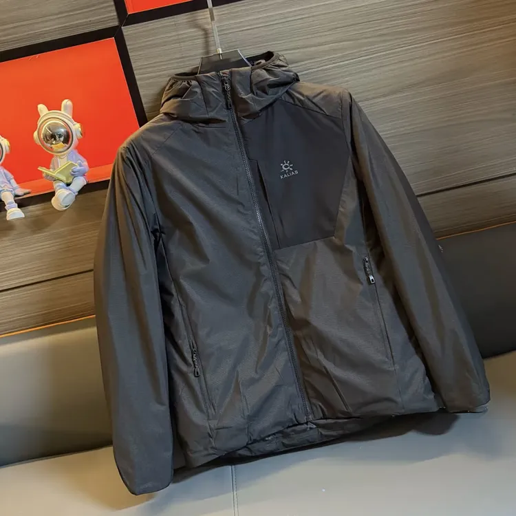 冬季新款男士户外连帽纯色三防保暖棉服外套