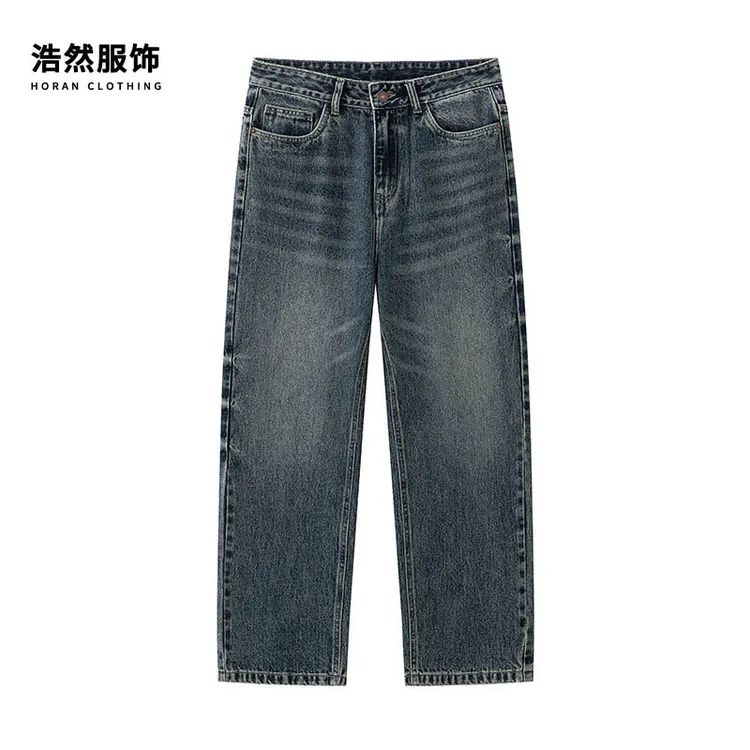 【浩然服饰】2025新款牛仔裤男宽松直筒阔腿大码潮牌牛仔裤男款裤子