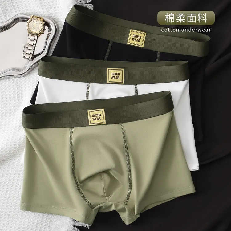 CAREKOTY简约男士内裤新疆棉商务风四季款中腰透气舒适男生平角裤