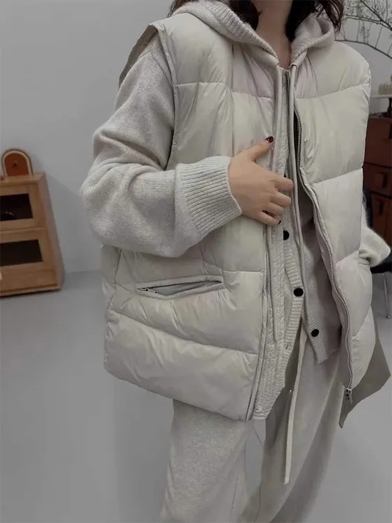 洋气休闲百搭棉服马甲外套女款欧货2025冬季新款无袖坎肩上衣爆款