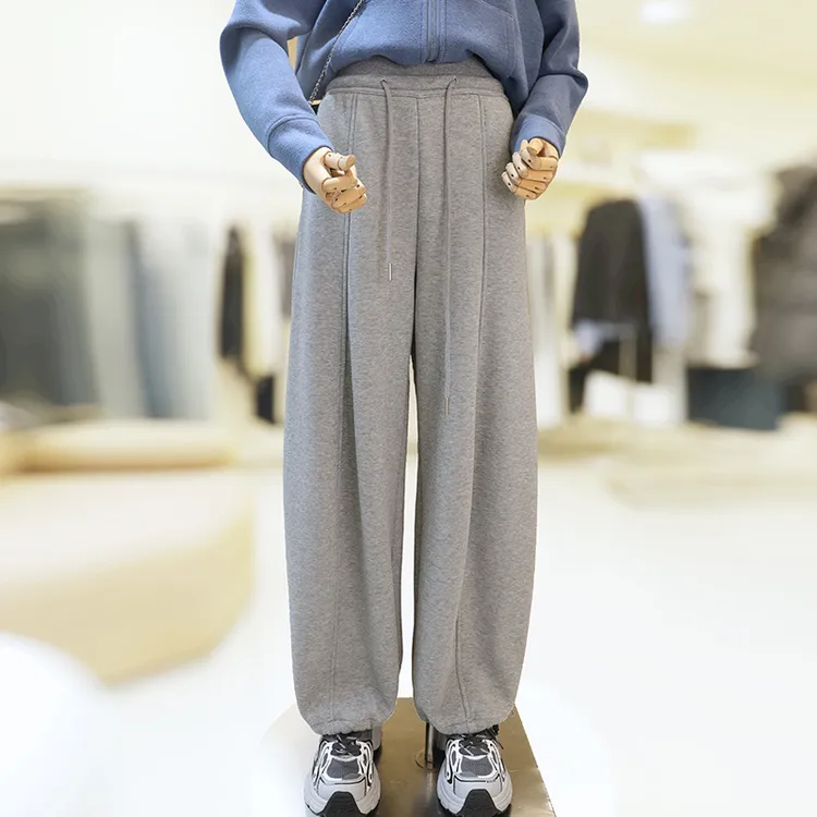 zaw大码女装休闲运动裤女秋冬加绒加厚胖mm显瘦款休闲卫裤/25453