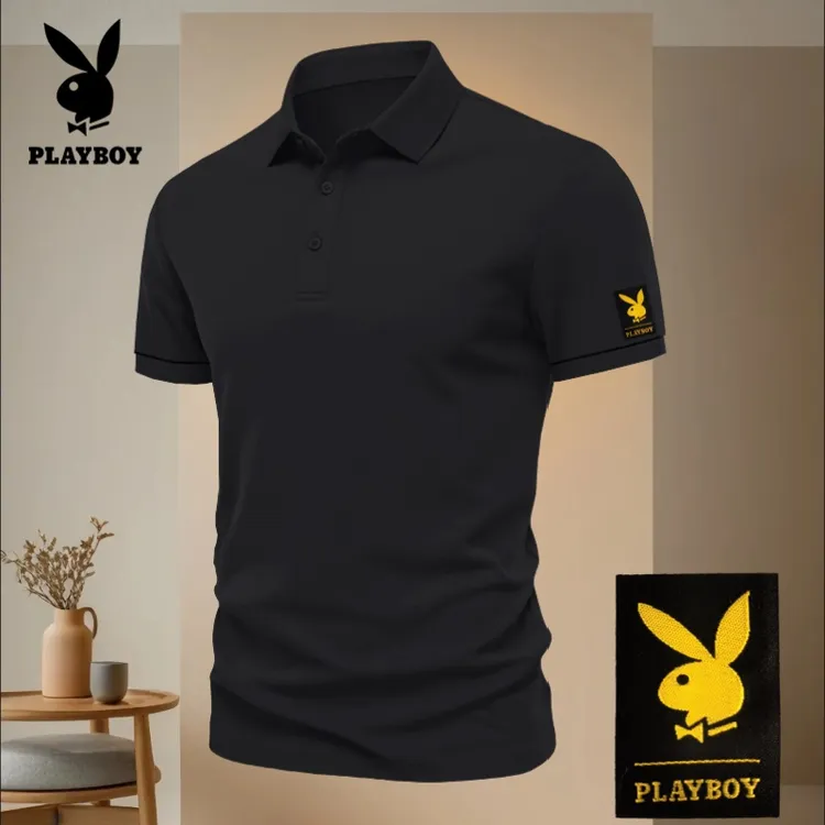 PLAYBOY/花花公子商务正品POLO衫男士夏季简约宽松休闲爸爸装短袖