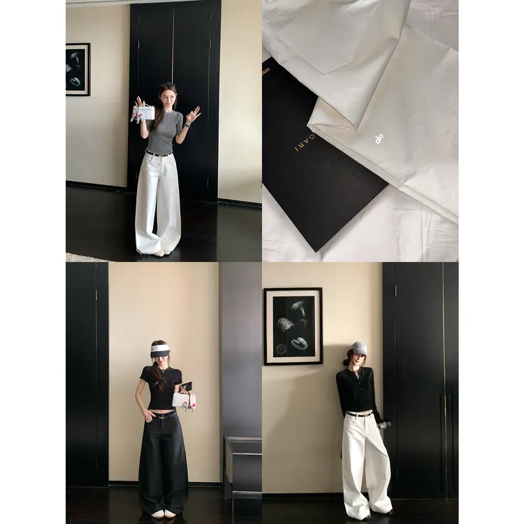 SKK“al*满分神裤”独宠阔腿裤高级松弛感穿搭！舒适100棉直筒休闲裤