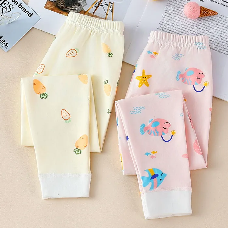 儿童秋裤纯棉居家休闲风吸汗卡通风保暖秋裤裤子春秋女童打底裤