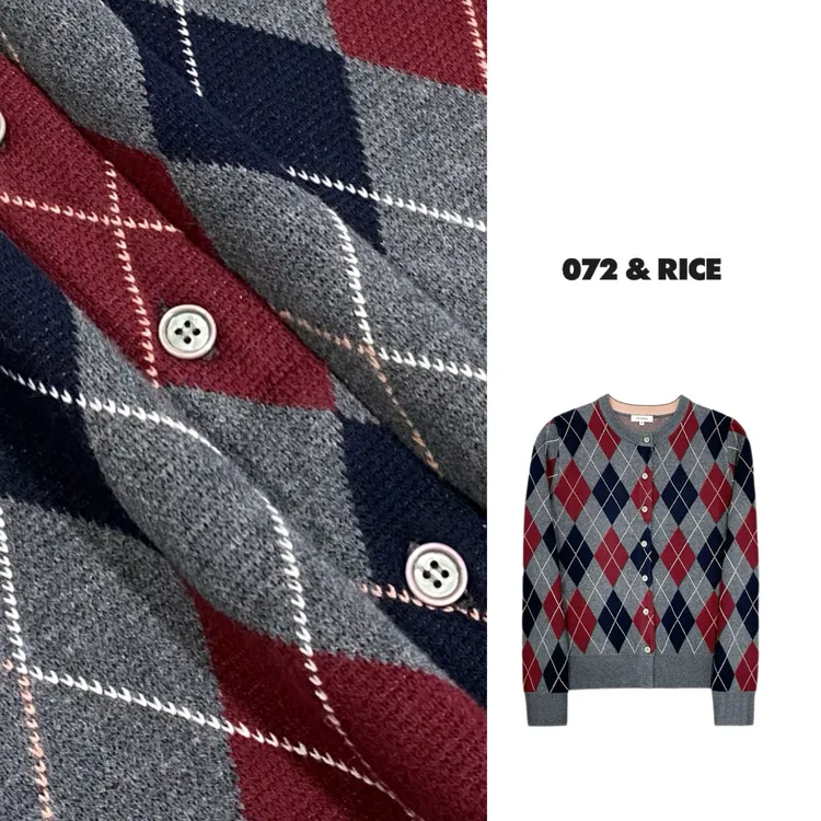 072 & RICE【爱丁堡】秋季休闲圆领长袖针织开衫 31JH014 FF