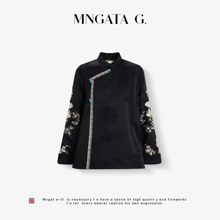 MNGATA G.宫小妍【黎绣·月魄】早秋新中式中国风百搭上衣5080457