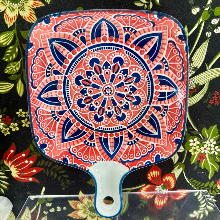 繁花手柄盘一个装