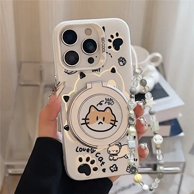 适用于苹果16/15/14/13/12PROMAX彩银手机壳iPhoneXS卖萌猫咪7/8P