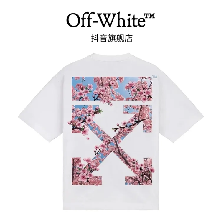  OFF-WHITE™SS26春日落樱立体logo刺绣T恤轻奢短袖OFFTEGOFF050Q商品图