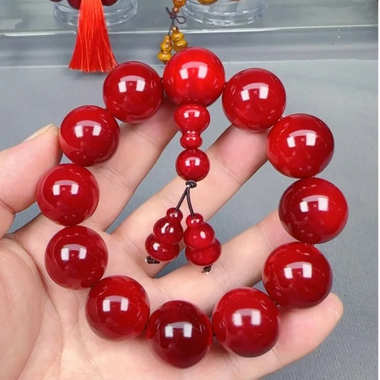 长白山红油琥珀木手串血龙木松明子北沉香透光玉化精美高端男士款商品图