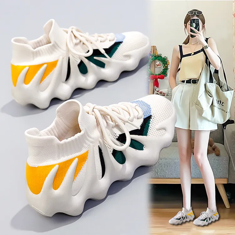 八爪鱼女鞋2024新款夏季轻便运动鞋室内健身跳绳减震跑步椰子