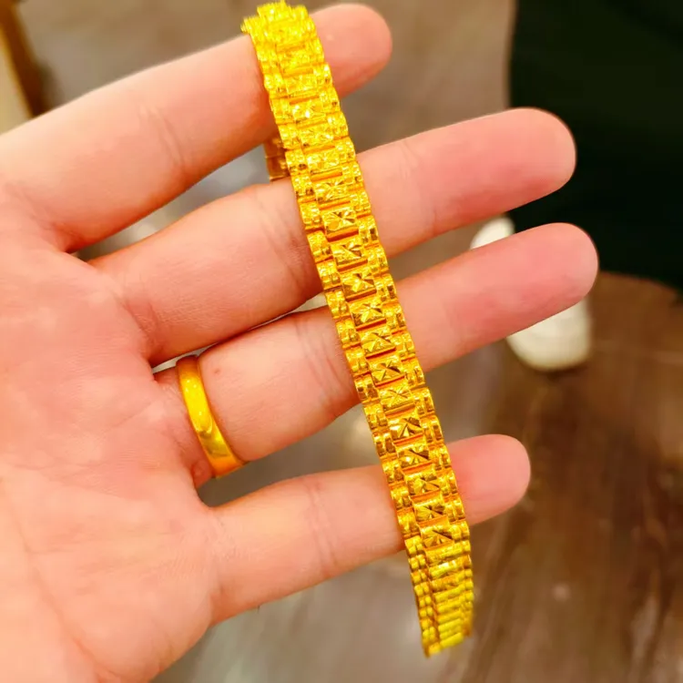 铜合金手链 ئالتۇن يالاتقان بىلەيزۈك 大气经典设计女士不掉色