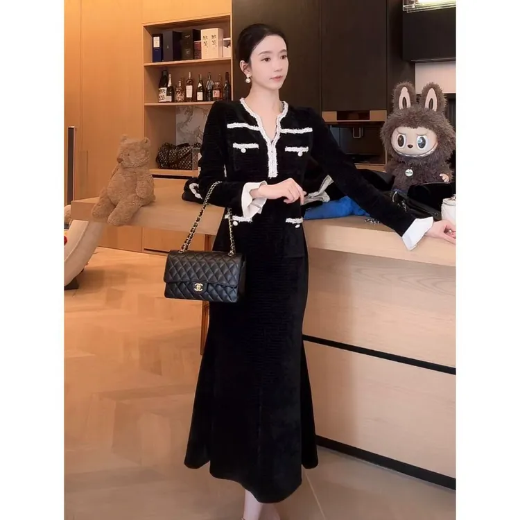 Zwinnie/詹维尼【灯芯绒鱼尾摆裙】连衣裙 GHY202526