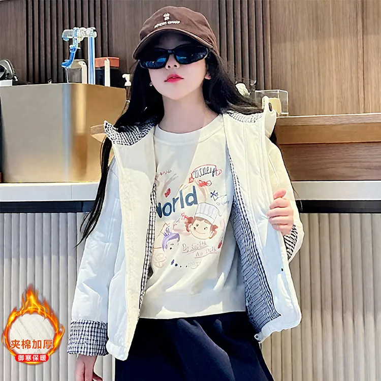 女童秋冬棉服2025新款儿童洋气时髦女宝冬季加厚保暖棉衣外套棉袄