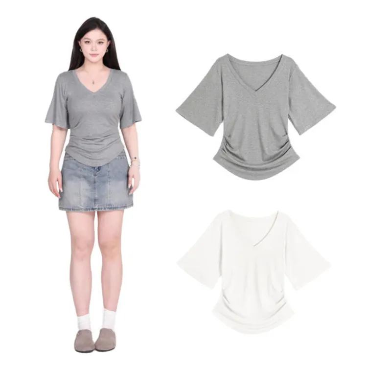 大码女装夏季2025新款显瘦遮肉修身打底上衣黑色通勤洋气衣服女