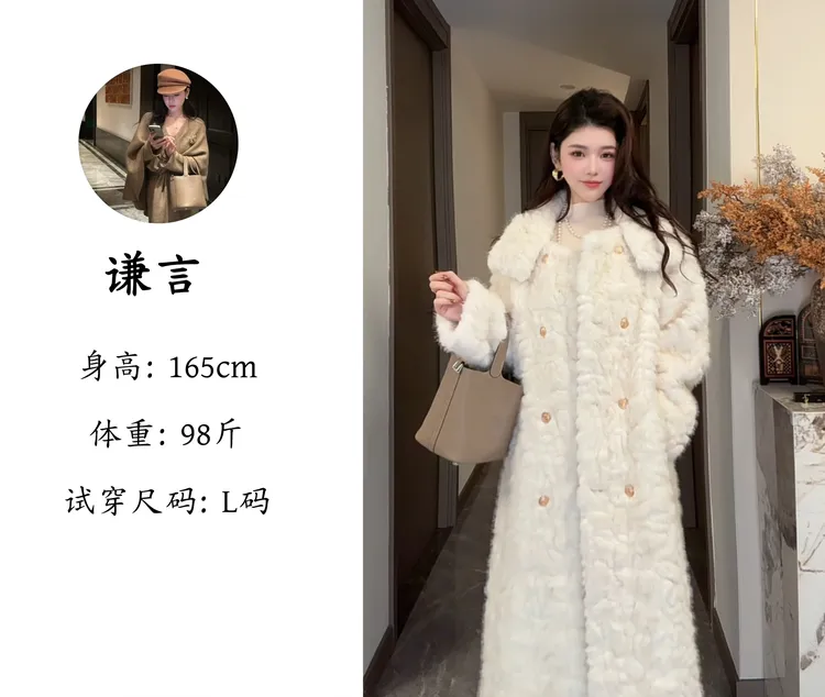 立领宽松型加厚时尚千金感长款ins大衣冬季女外套秋冬百搭毛毛