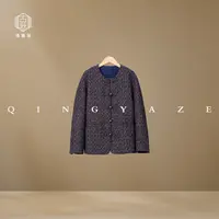 暮紫凝！羊毛混纺粗花呢新雪丽棉服外套！GZ5192